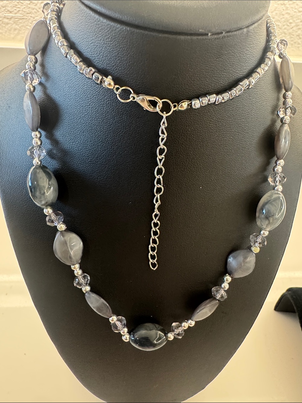 Elegant Gray Beaded Necklace - Women's Jewelry